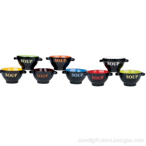 Ceramic Soup Bowl with 2 Handle